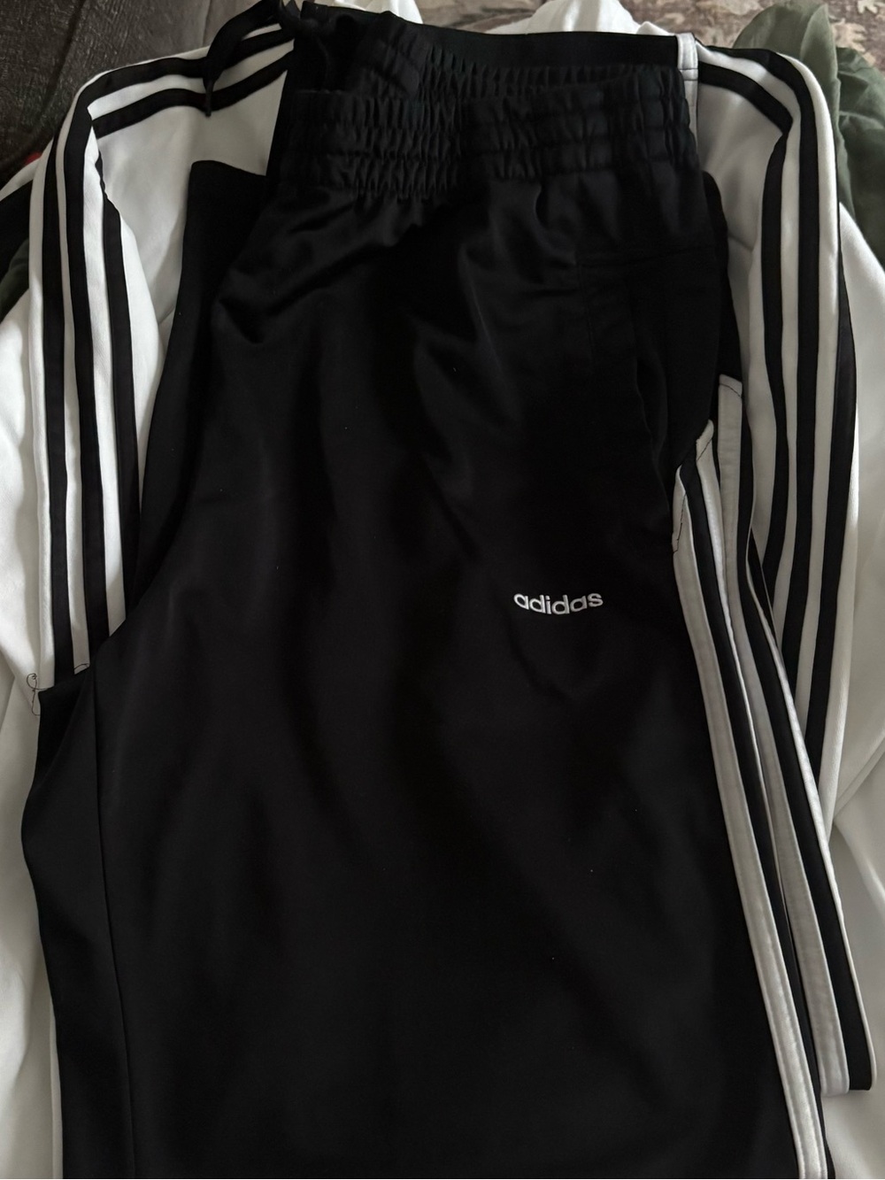 adidas Black Jogger Pants with White Three-Stripes